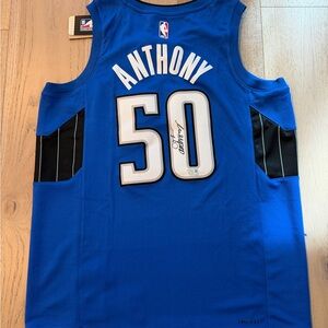 Cole Anthony signed NIKE Jordan fanatics jersey COA Orlando Magic blue